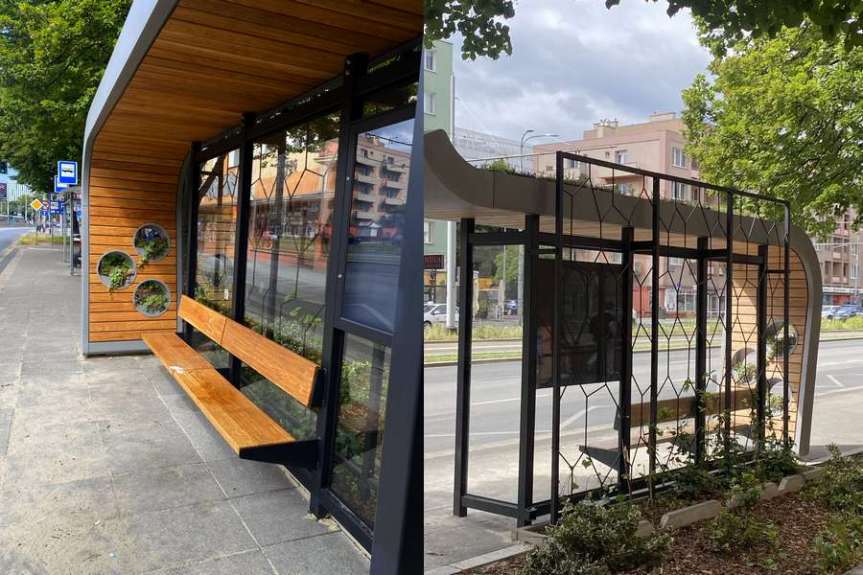 W Szczecinie przy ulicy Alei Wyzwolenia stanął estetyczny zielony&nbsp;przystanek